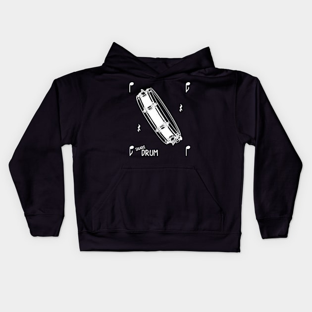 Musical Notes Snare Drum Kids Hoodie by AngelFlame